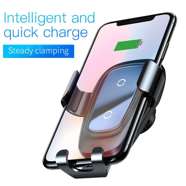 BASEUS Brand 10W Qi Wireless Charger Glass Panel Car Mobile Phone Holder Gravity Car Mount Stand 3 800x800