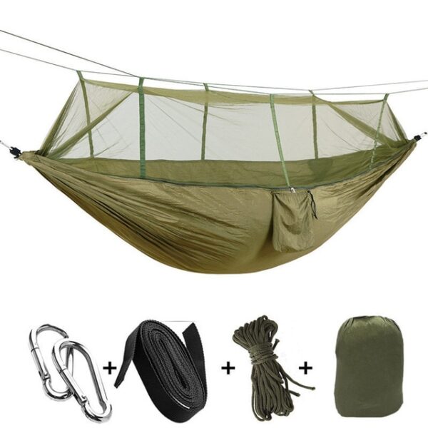 Paghulog sa Pagdala sa Portable Mosquito Net Hammock Tent Nga Adunay Maayos nga mga Strap Ug Mga Carabiner Daghang Stocking 21