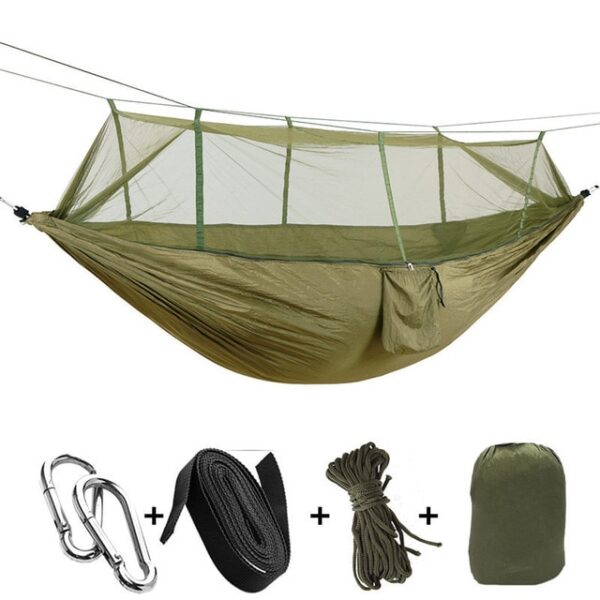 Pag-drop sa Pagdala sa Portable Mosquito Net Hammock Tent nga May Adjustable Straps Ug Mga Carabiner nga Dako nga Stocking 21