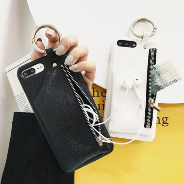 Ang Fashion Litchi PU Leather Zipper Wallet Case alang sa iPhone XS Max X XR XS alang sa iPhone 1