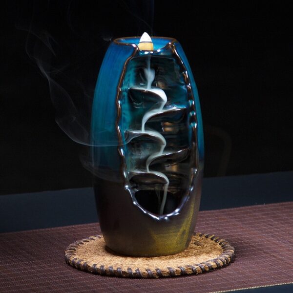 Free Gift 10Pcs Incense Cones Backflow Incense Burner Ceramic Aromatherapy Furnace Smell Aromatic Home Office Incense 3