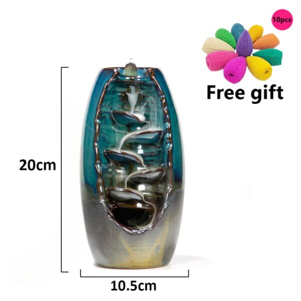 Free Gift 10Pcs Incense Cones Backflow Incense Burner Ceramic Aromatherapy Furnace Smell Aromatic Home Office Incense 5