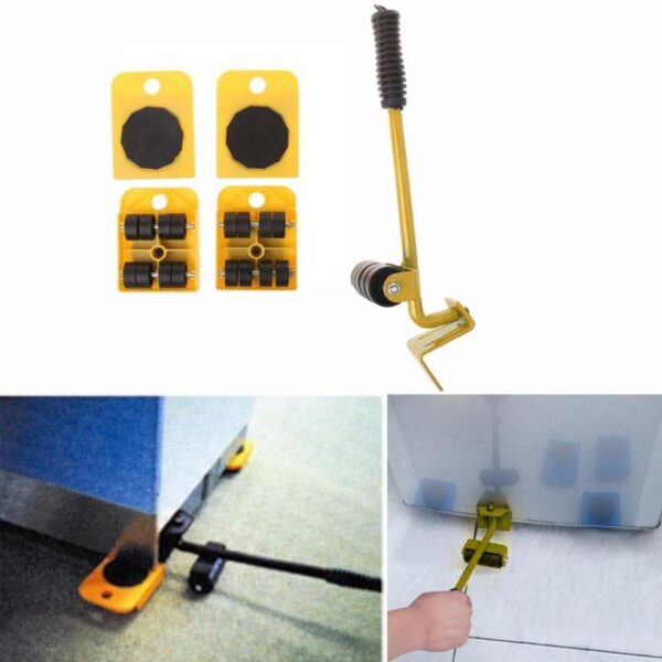 Furniture Mover Tool Set Furniture Transport Lifter Heavy Stuffs Moving Tool 4 Wheeled Mover Roller 1 2