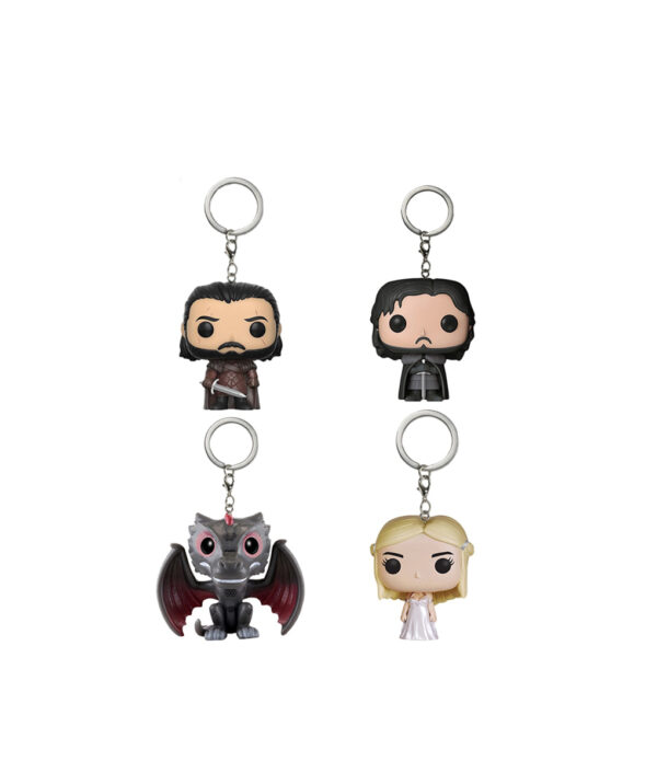 Game of Thrones Keychain Q Version Doll Daenerys Targaryen Drogon Jon Snow Car Key Chain Pendant 6