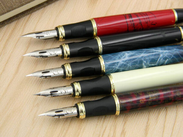 JINHAO 450 G NIB metal GOLDEN Modified calligraphy Round Body Flower body English Fountain Pen 1