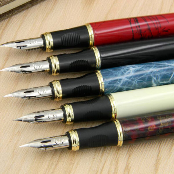 JINHAO 450 G NIB metal GOLDEN Modified calligraphy Round Body Flower body English Fountain Pen 1