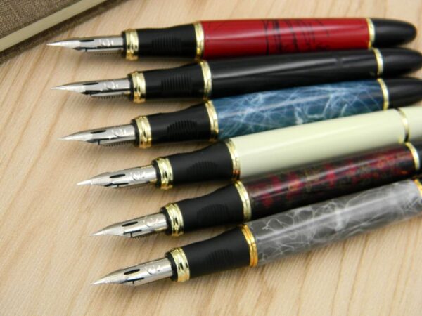 JINHAO 450 G NIB metal GOLDEN Modified calligraphy Round Body Flower body English Fountain Pen 2