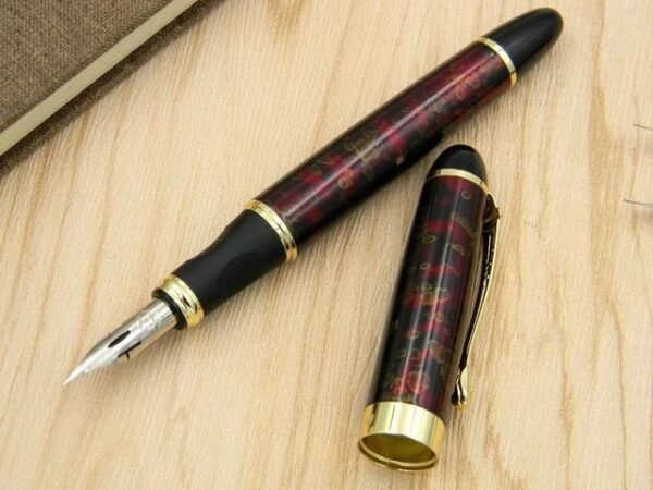 JINHAO 450 G NIB metal GOLDEN Modified calligraphy Round Body Flower body English Fountain Pen 4.jpg 640x640 4