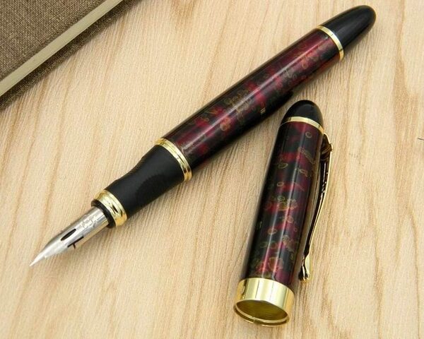 JINHAO 450 G NIB metal GOLDEN Modified calligraphy Round Body Flower body English Fountain Pen 4.jpg 640x640 4