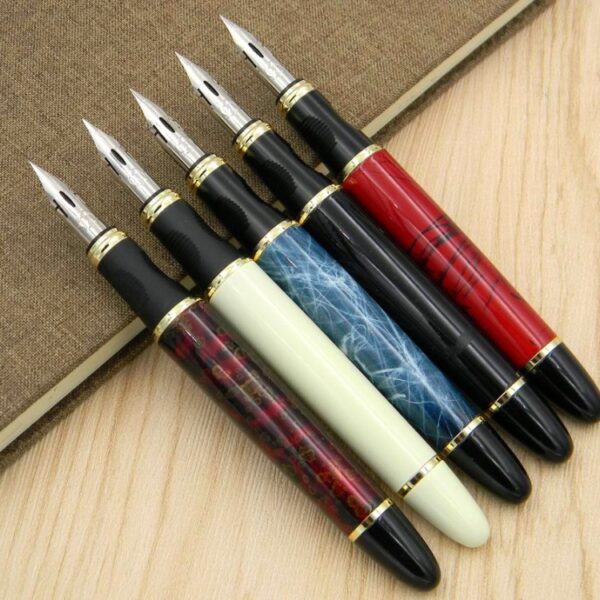 JINHAO 450 G NIB metal GOLDEN Modified calligraphy Round Body Flower body English Fountain Pen 5