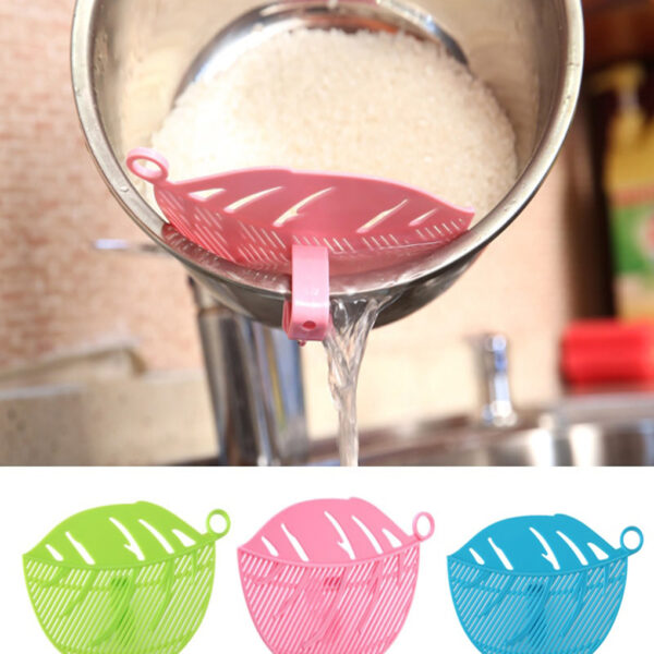 Kitchen Fruit Vegetable Cleaning Tool Leaf Shaped Rice Wash Gadget Noodles Spaghetti Beans Colanders Strainers Kitchen 3 1