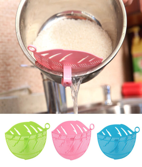 Kitchen Fruit Vegetable Cleaning Tool Leaf Shaped Rice Wash Gadget Noodles Spaghetti Beans Colanders Strainers Kitchen 3 1