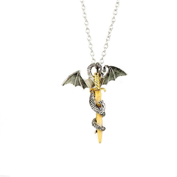 Luminous Jewelry Dragon Sword Pendant Necklace Game Of Throne Neck lace Glow In The Dark Anime 2 1
