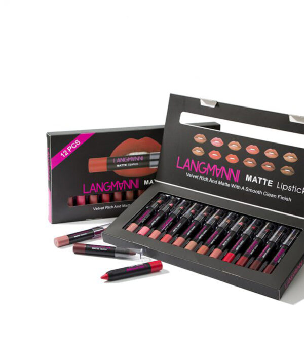 Maquiage brand 12pcs lot lip kit matte Lipstick Waterproof Nutritious Velvet lip stick Red Tint Nude 510x510 1