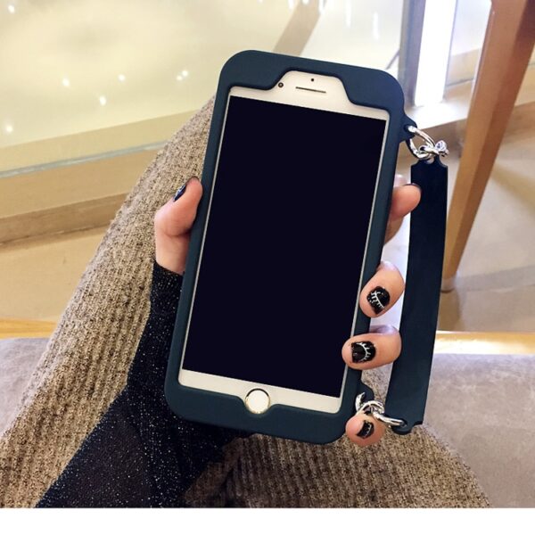 New Luxury Fashion Soft Silicone Card Bag Metal Clasp Women Handbag Purse Phone Case Cover With 2