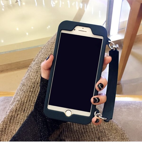 Bag-ong Luxury Fashion Soft Silicone Card Bag Metal Clasp Women Handbag Purse Phone Case Cover With 2