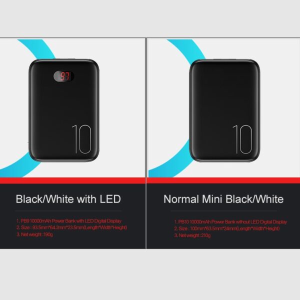 Power Bank for xiaomi mi iPhone USAMS Mini Pover Bank 10000mAh LED Display Powerbank External Battery 5