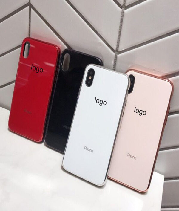 Tempered Glass Case para sa iPhone XS MAX XR 10 Luxury Opisyal nga Balik Logo Case para sa Coque 5 800x800 1