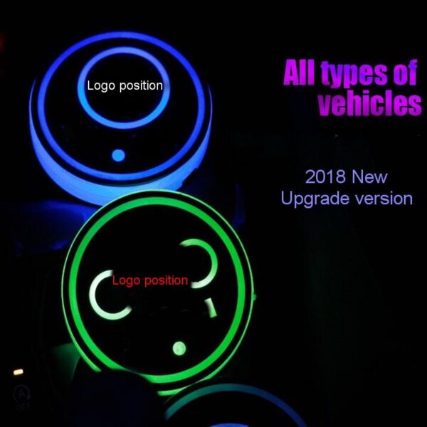 Tonlinker 2018 New Version 2 PCS Universal RGB 7 Colors LED Cup Holder Car Cup Pad 4