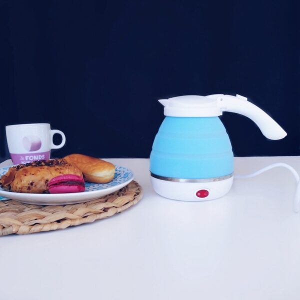 0 75L EU Plug Electric Kettle Silicone Foldable Portable Travel Camping Water Boiler Adjustable Voltage Home 2