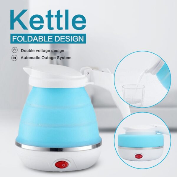 0 75L EU Plug Electric Kettle Silicone Foldable Portable Travel Camping Water Boiler Adjustable Voltage Home 3