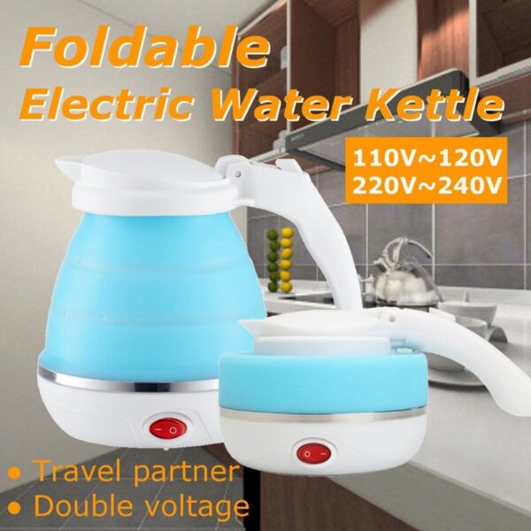 0 75L EU Plug Electric Kettle Silicone Foldable Portable Travel Camping Water Boiler Adjustable Voltage Home