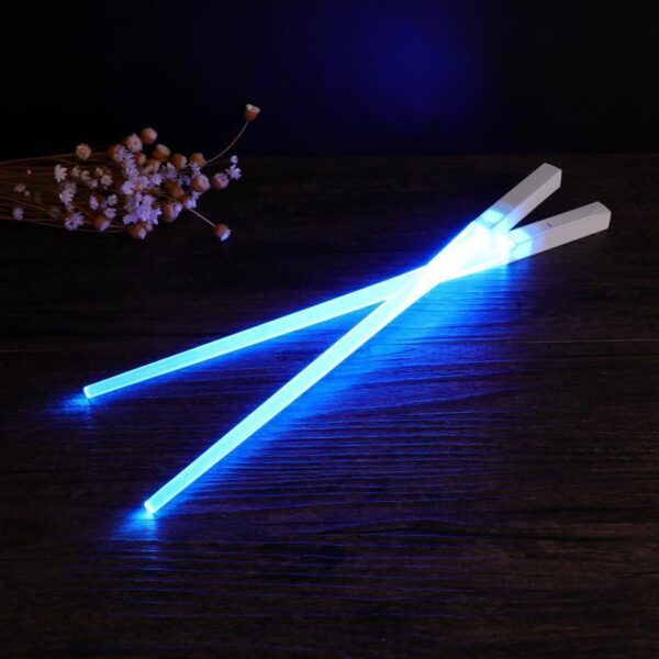 1 Pair of LED Lightsaber Chopsticks Light Up Durable Lightweight Portable BPA Free and Food Safe