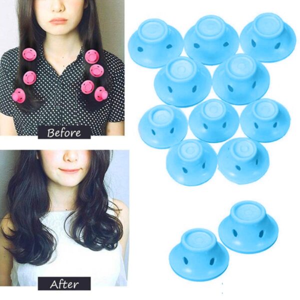 10pcs set Soft Rubber Magic Hair Care Rollers Silicone Hair Curler No Heat Hair Styling Tool 1