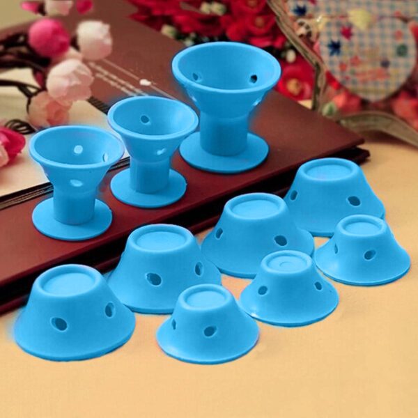 10pcs set Soft Rubber Magic Hair Care Rollers Silicone Hair Curler Walay Kainit nga Hair Styling Tool 3