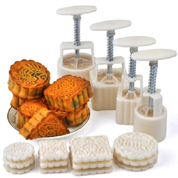 16Pcs set Flower Mooncake Mold DIY Hand Pressure Fondant Moon Cake Biscuits Moulds Mid autumn Festival