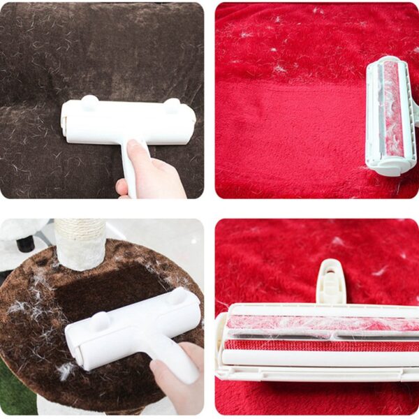 2 Way Pet Hair Remover Roller Removing Dog Cat Hair from Furniture self cleaning Lint Pet 4