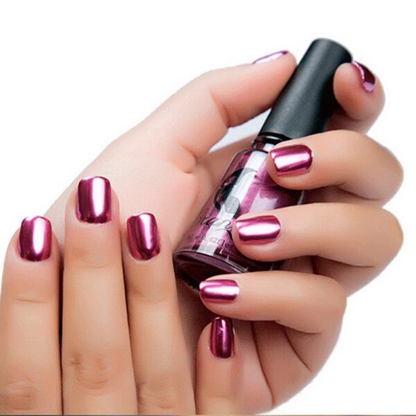 2018 Hottest Mirror Effect Nail Polish Metallic Lacquer Silver Nail Mirror Effect Metal Gold Nail Gel 9
