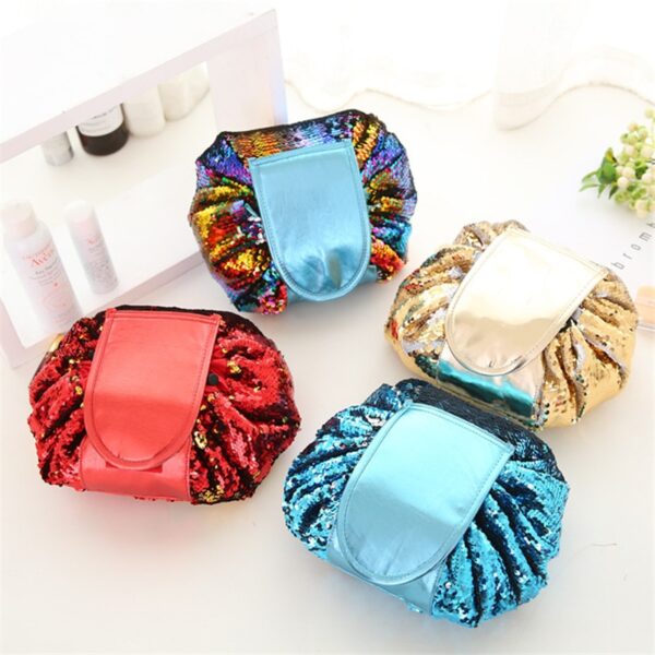 2018 Mermaid Sequins design Cosmetic Bag Drawstring Makeup Case Women Travel Make Up Organizer Storage Pouch