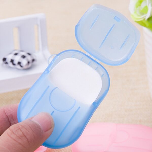 20pcs Box Travel Portable Disposable Boxed Soap Paper Foaming Box Scented Bath Wash Hands Mini Paper 1