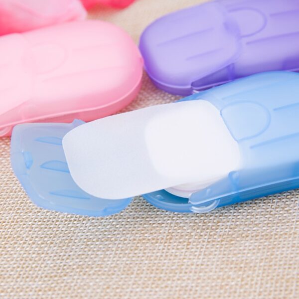 20pcs Box Travel Portable Disposable Boxed Soap Paper Foaming Box Scented Bath Wash Hands Mini Paper 2