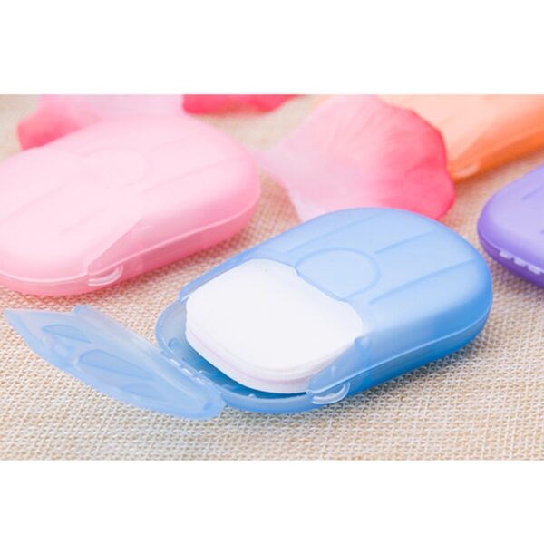 20pcs Box Travel Portable Disposable Boxed Soap Paper Foaming Box Scented Bath Wash Hands Mini Paper 4