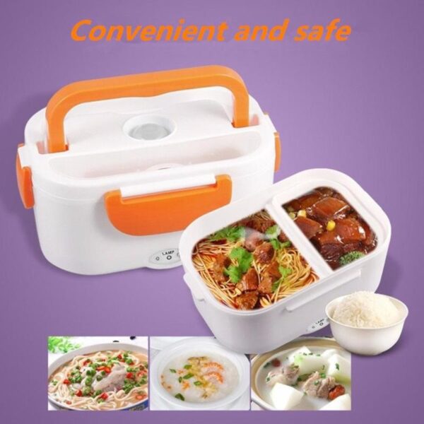 220V 110V Lunch Box Food Container Portable Electric Heating Food Warmer Heater Rice Container Dinnerware Sets 1 ခု