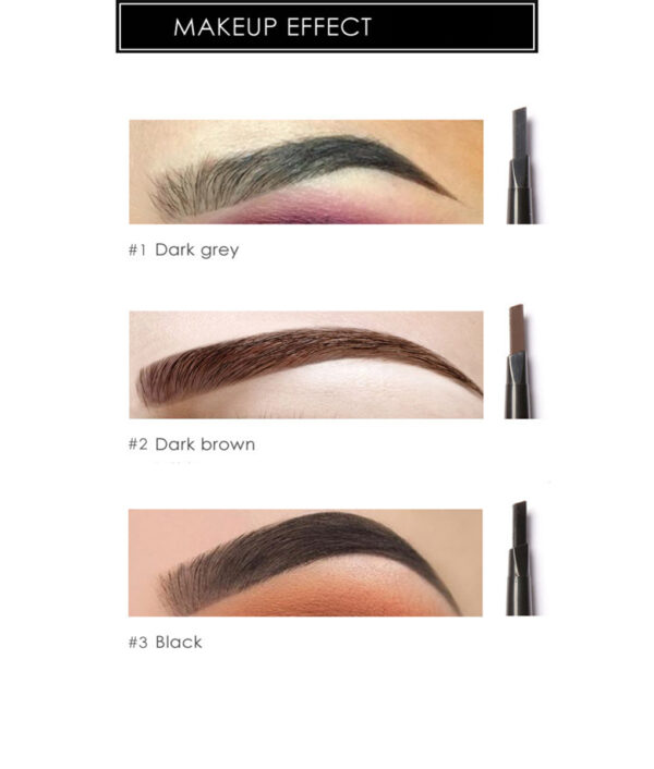 Launuka 3 Alamar Gira ta atomatik Ido brow Pigments Black Brown Na halitta Mai hana ruwa Tattoo Fensir 5