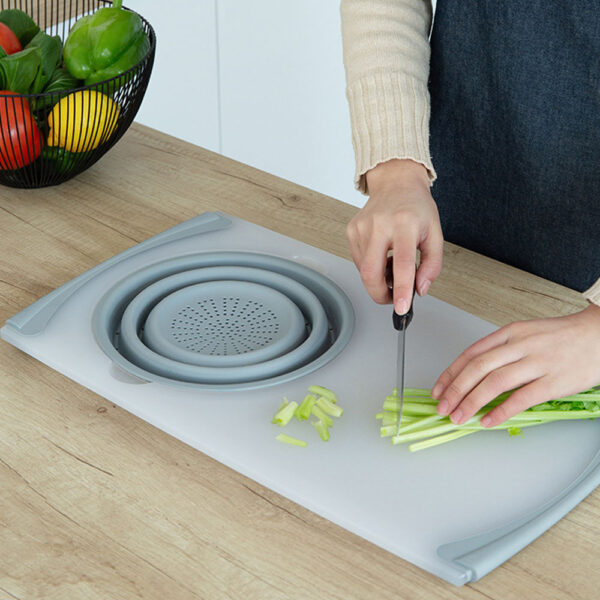 3 IN 1 Multi function Sink Drain Cutting Board Isihlungi Ukuqoba Amabhulokhi Inyama Isithelo Semifino 1