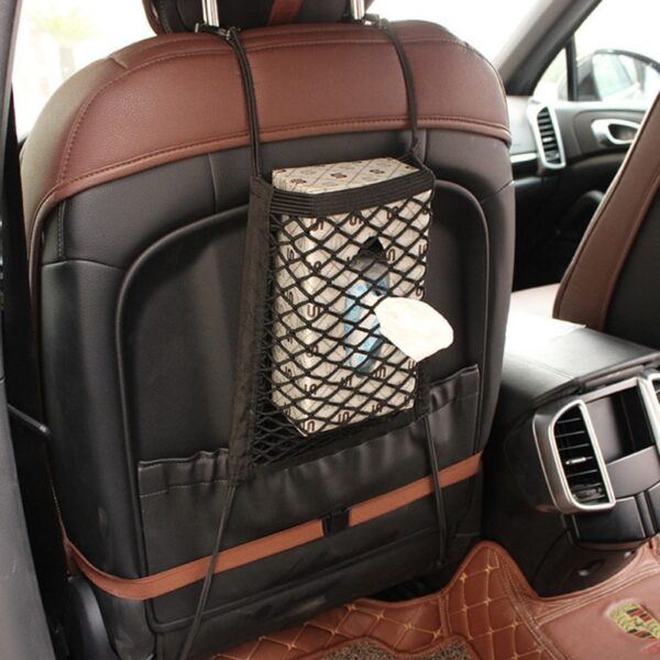 30 25cm Car Organizer Seat Back Storage Elastic Car Mesh Net Bag Bag Luggage Holder 1