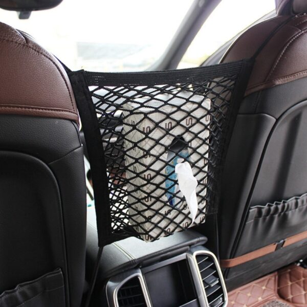 30 25cm Car Organizer Seat Back Storage Elastic Car Mesh Net Bag Bag Luggage Holder အကြား၊