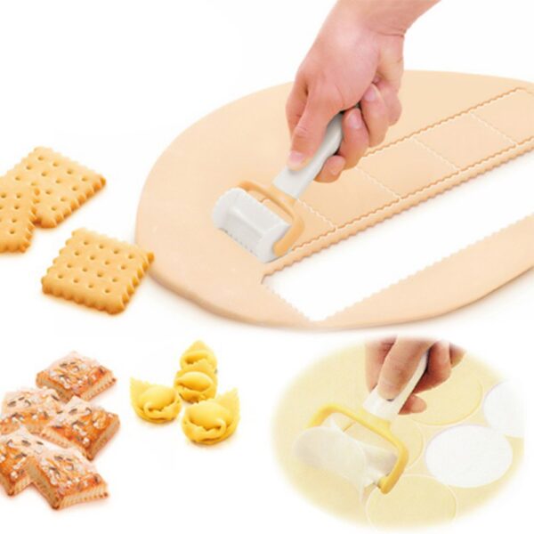 3pcs set Rolling Cookie Cutters Dough Round Square Cutter Roller Slices Biscuit Cookies Cookie Dumpling baking 4