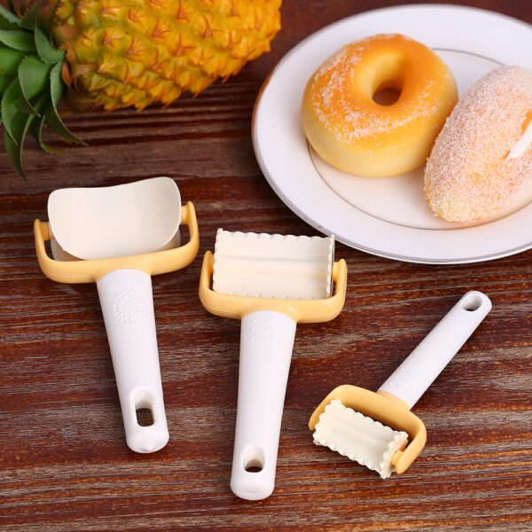 3pcs set Rolling Cookie Cutters Dough Round Square Cutter Roller Slices Biscuit Cookies Cookie Dumpling baking