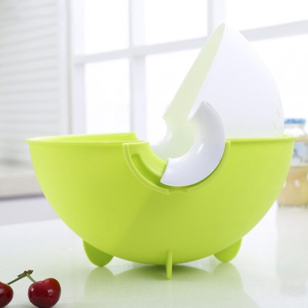 4 Colors Multifunctional Washing Vegetables And Fruit Draining Basket Detachable Double Layer Drain Baskets Storage Salad 3