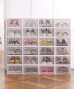6PCS Set Thickened flip shoes transparent Drawer Case Plastic Shoe Boxes Stackable Box storage box shoe 1 510x510 1