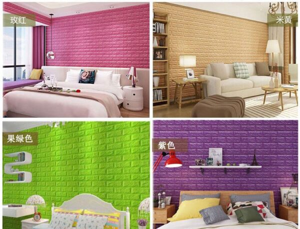 70 77 3D Brick Wall Stickers DIY Self Adhensive Decor Foam Waterproof Wall Covering Wallpaper Para sa 3