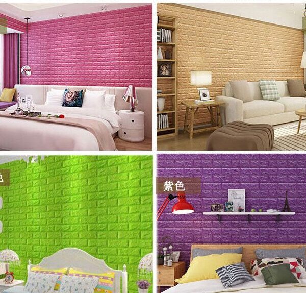 70 77 3D Brick Wall Stickers DIY Self Adhensive Decor Foam Waterproof Wall Covering Wallpaper For 3