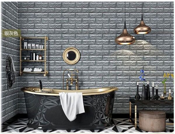 70 77 3D Brick Wall Stickers DIY Kaugalingon nga Adhensive Decor Foam Waterproof Wall Covering Wallpaper Alang sa 4
