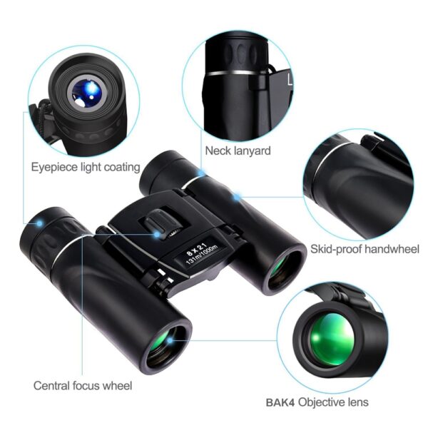 APEXEL 8x21 Compact Zoom Binoculars Long Range 1000m Folding HD Powerful Mini Telescope BAK4 FMC Optics 2