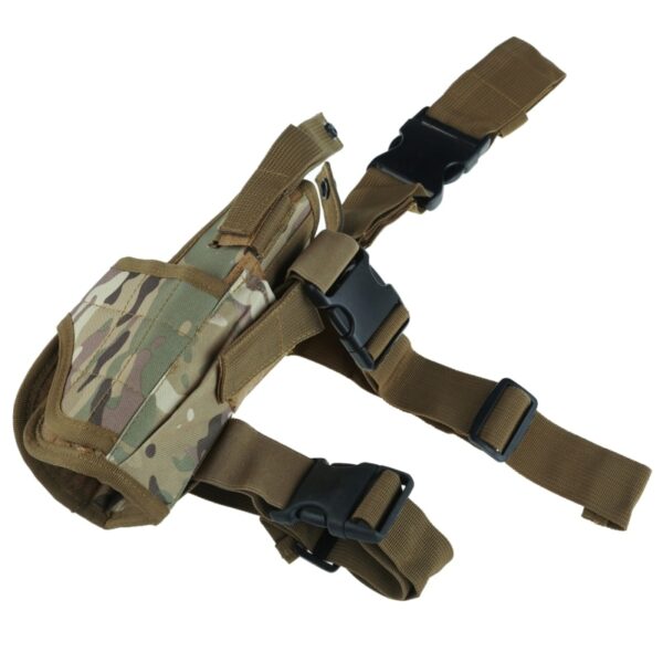 Adjustabl Tactical Pistol Drop Leg Thigh Holster w Mag Pouch Tuo nga Kamot Outdoor Tactical Pouch nga adunay 4